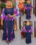This is a set navy black and pink with belt beautiful skat and blouse